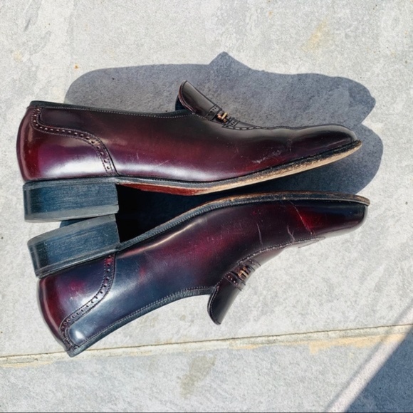 Florsheim Burgundy Vintage Leather Cat Eye Shoes - Picture 2 of 14